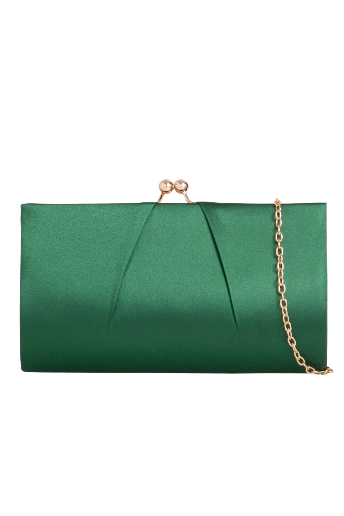 Forest Green Satin Clutch Bag Aftershock London