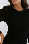 Black Mesh Puff Sleeve Jumper