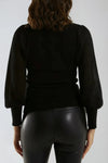 Black Mesh Puff Sleeve Jumper