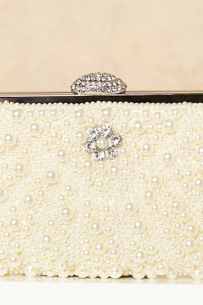 Ivory Pearl And Crystal Clutch Bag