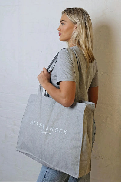 Silver Grey Logo Canvas Tote Bag