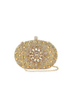 Gold Embellished Clutch Bag with Gold Details