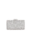 Silver Crystal Embellished Clutch Bag