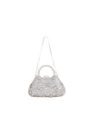 Silver Crystal Embellished Evening Bag