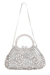 Silver Crystal Embellished Evening Bag