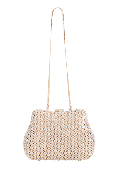 Gold Crystal Embellished Evening Bag