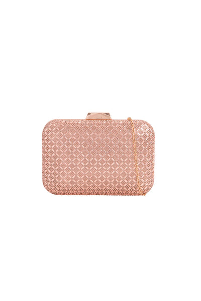 Rose Gold Diamante Clutch Bag