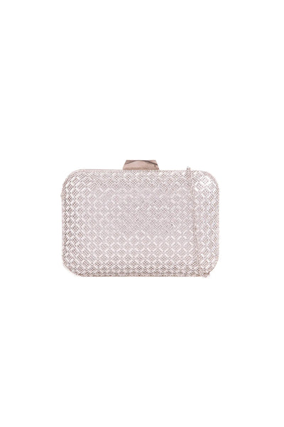 Silver Diamante Clutch Bag