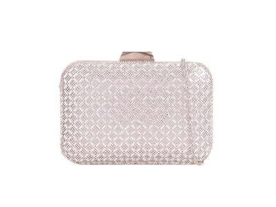 Silver Diamante Clutch Bag