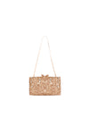 Gold Crystal Embellished Clutch Bag