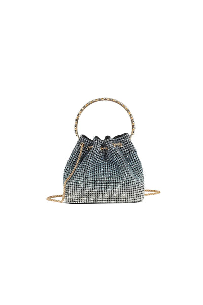 Blue Crystal Mesh Evening Bag