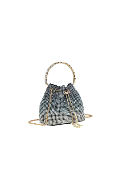 Blue Crystal Mesh Evening Bag