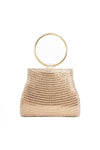 Gold Diamante Clutch Bag with Top Handles