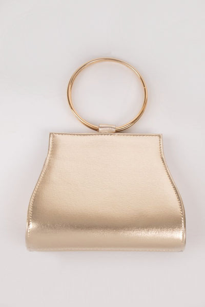 Gold Diamante Clutch Bag with Top Handles