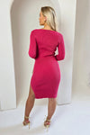 Pink Ribbed Knit Dress