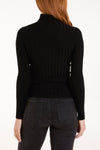 Black Ribbed Roll Neck Jumper