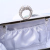 Silver Diamante Evening Clutch Bag with Tassels