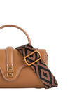 Brown Top Handle Crossbody Bag