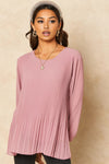 Rose Long Sleeve Pleated Blouse