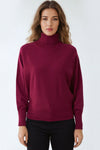 Berry Roll Neck Batwing Jumper