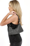 Black Soft Crystal Mesh Evening Bag