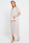 Light Pink Silk Maxi Kaftan Dress