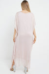 Light Pink Silk Maxi Kaftan Dress