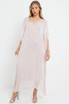 Light Pink Silk Maxi Kaftan Dress