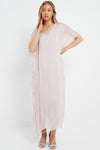 Light Pink Silk Maxi Kaftan Dress