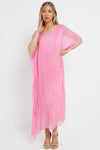 Pink Silk Maxi Kaftan Dress