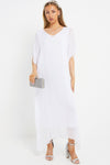 White Silk Maxi Kaftan Dress