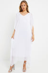 White Silk Maxi Kaftan Dress