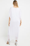 White Silk Maxi Kaftan Dress