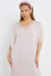 Light Pink Silk Maxi Kaftan Dress