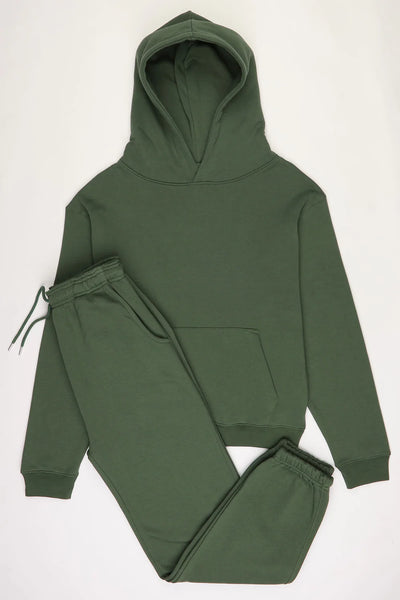 Khaki Hoodie And Joggers Co Ord Set