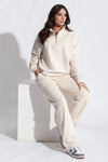 Beige 1/4 Zip Fleece Tracksuit