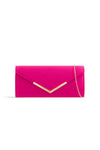 Fuchsia Suede Envelope Clutch Bag