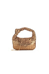 Bronze Woven Shoulder Bag with Knot Detail