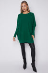 Green Batwing Sleeve Jumper with Pockets