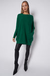 Green Batwing Sleeve Jumper with Pockets