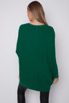 Green Batwing Sleeve Jumper with Pockets