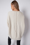 Ivory Batwing Sleeve Jumper with Pockets