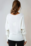 Ivory Long Sleeve Ribbed Jumper