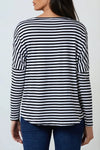 Black Breton Stripe Round Neck Top