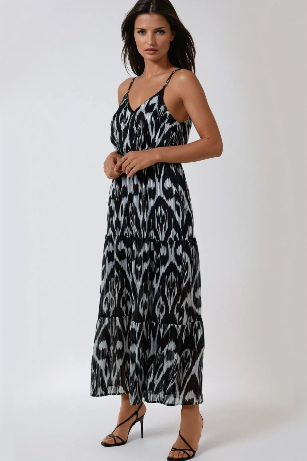 Black Strappy Wrap Maxi Dress