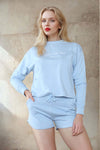 Blue C'est La Vie Embroidered Loungewear Set