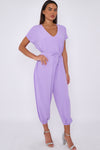 Lilac V-Neck Belted Jumpsuit