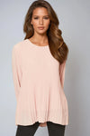 Blush Long Sleeve Pleated Blouse