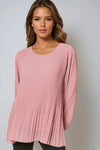 Rose Long Sleeve Pleated Blouse