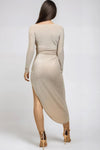 Champagne Lurex Wrap Maxi Dress